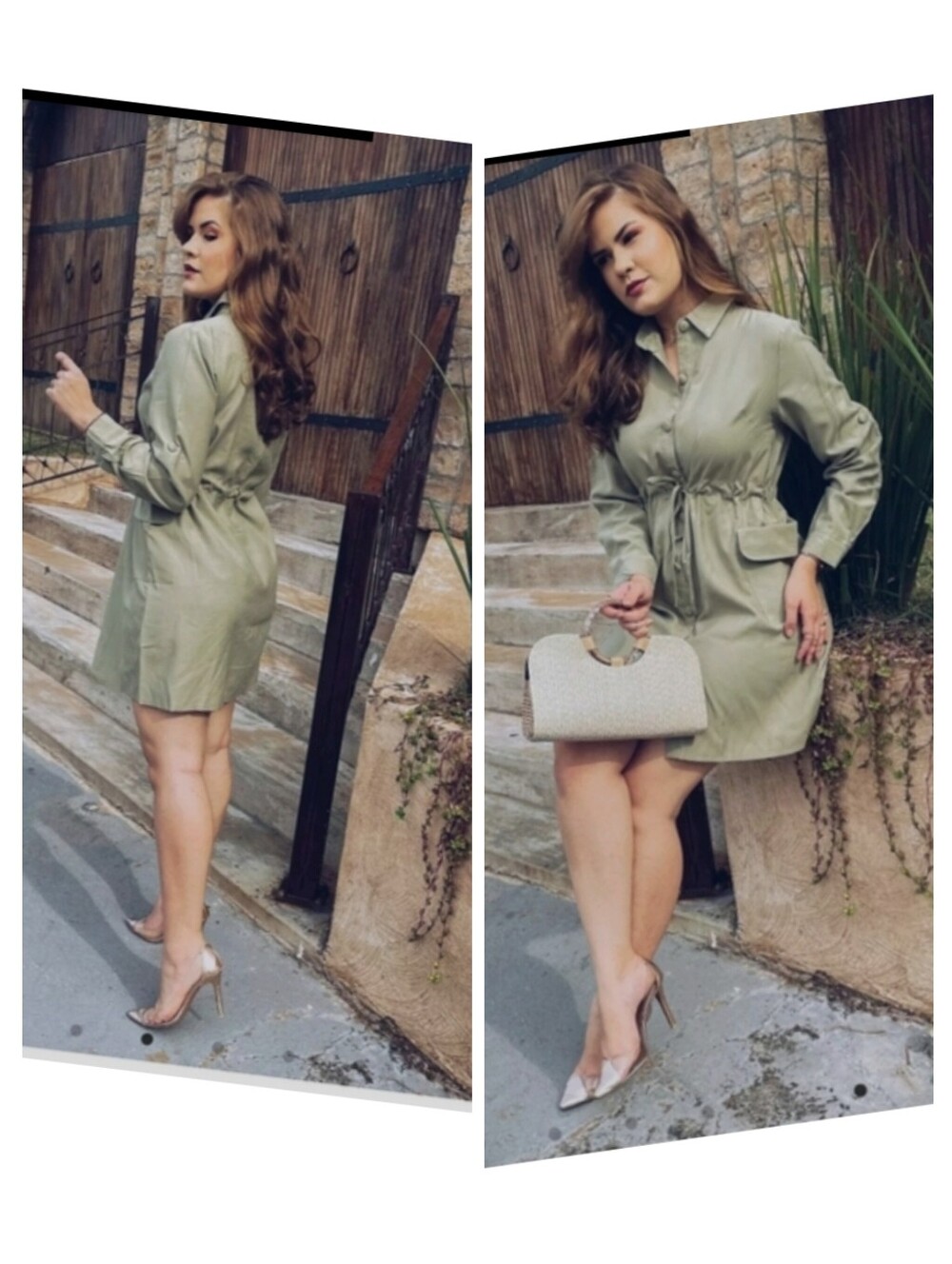 Japna Sage Long Sleeve Dress